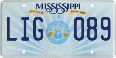 MS license plate LIG089
