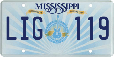 MS license plate LIG119