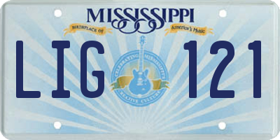 MS license plate LIG121