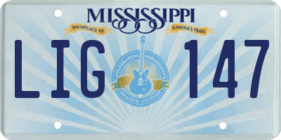 MS license plate LIG147