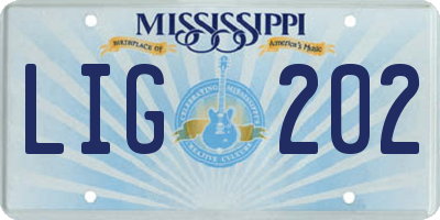 MS license plate LIG202