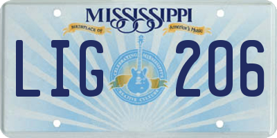 MS license plate LIG206