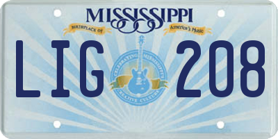 MS license plate LIG208