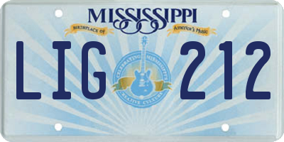 MS license plate LIG212