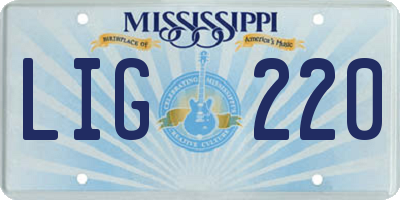 MS license plate LIG220