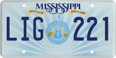 MS license plate LIG221