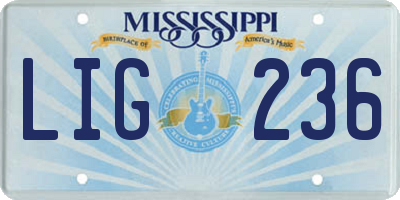 MS license plate LIG236