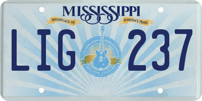 MS license plate LIG237