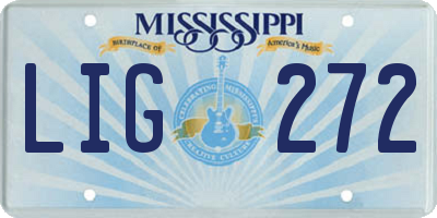 MS license plate LIG272