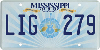 MS license plate LIG279
