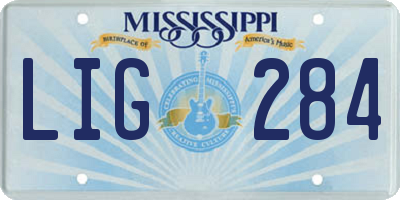 MS license plate LIG284