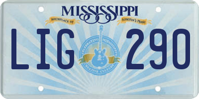 MS license plate LIG290