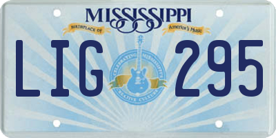 MS license plate LIG295
