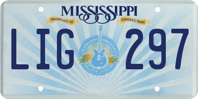 MS license plate LIG297