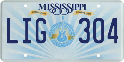 MS license plate LIG304