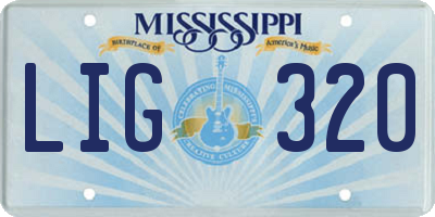 MS license plate LIG320