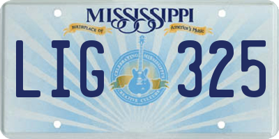 MS license plate LIG325