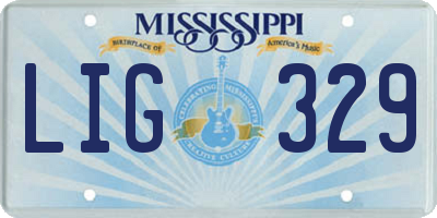 MS license plate LIG329