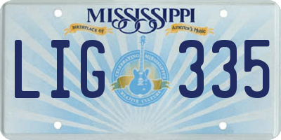 MS license plate LIG335