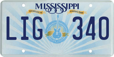 MS license plate LIG340