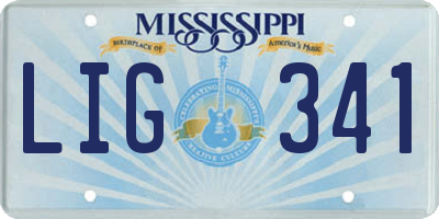 MS license plate LIG341