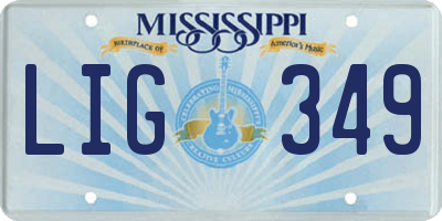 MS license plate LIG349