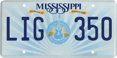 MS license plate LIG350