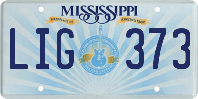 MS license plate LIG373