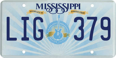 MS license plate LIG379