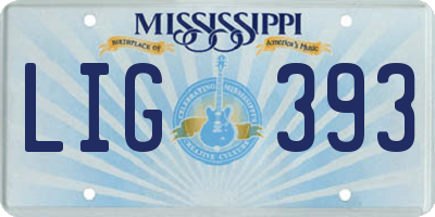 MS license plate LIG393