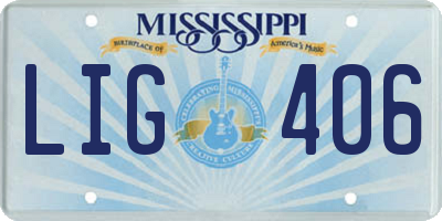 MS license plate LIG406