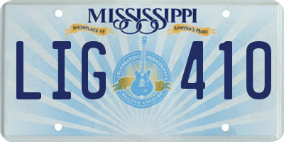 MS license plate LIG410