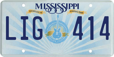 MS license plate LIG414