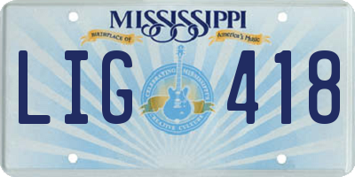 MS license plate LIG418