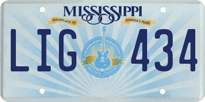 MS license plate LIG434