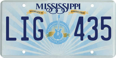MS license plate LIG435