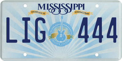 MS license plate LIG444