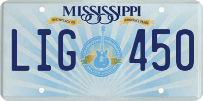 MS license plate LIG450