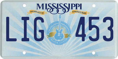 MS license plate LIG453