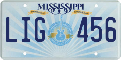 MS license plate LIG456