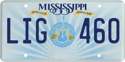 MS license plate LIG460