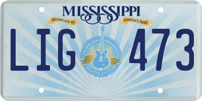 MS license plate LIG473