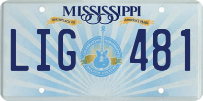 MS license plate LIG481