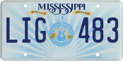 MS license plate LIG483