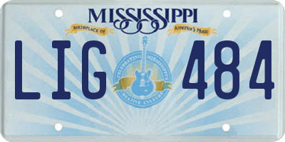 MS license plate LIG484