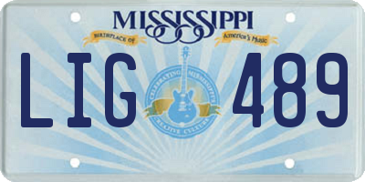 MS license plate LIG489