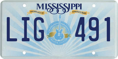 MS license plate LIG491