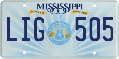 MS license plate LIG505