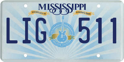 MS license plate LIG511