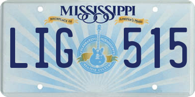 MS license plate LIG515